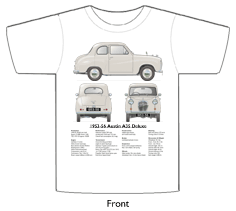 Austin A30 2 door Deluxe 1953-56 T-shirt Front